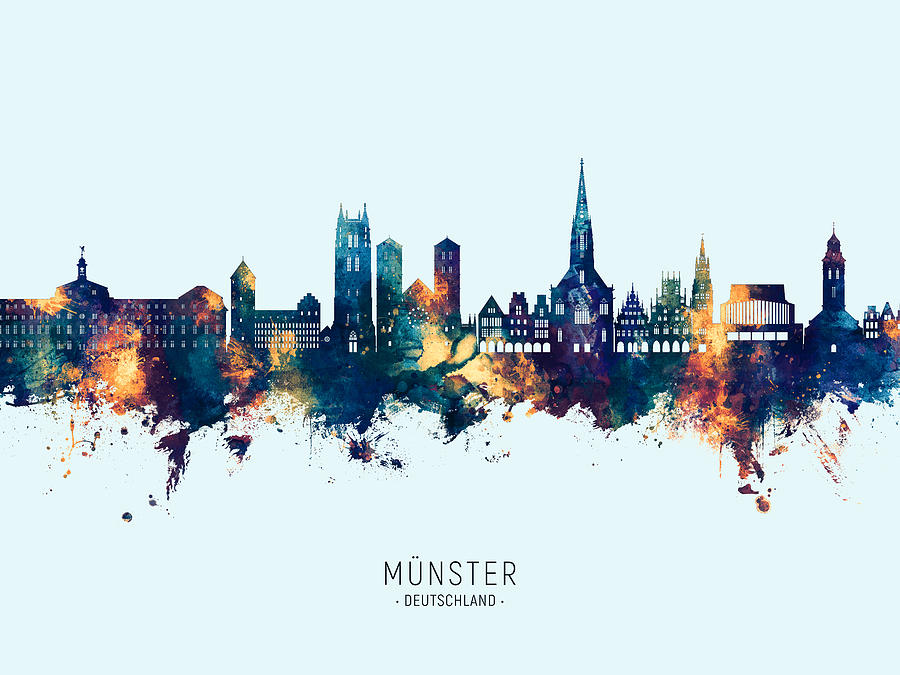Munster Germany Skyline #78 Digital Art by Michael Tompsett