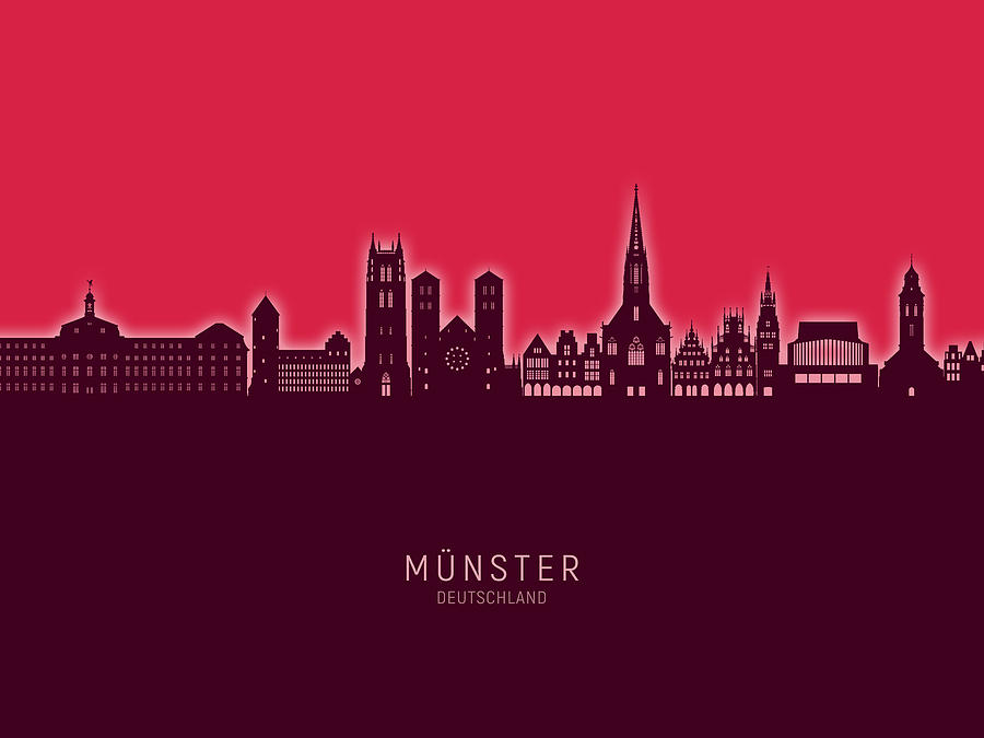 Munster Germany Skyline #94 Digital Art by Michael Tompsett