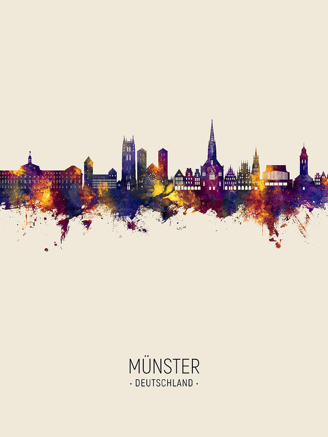 Munster Germany Skyline #98 Digital Art by Michael Tompsett