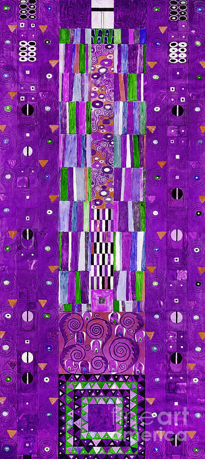 Mural for the dining room of the Stoclet Palais edited purple Painting by Gustav Klimt