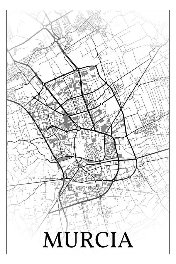 Murcia Spain city map #002 Digital Art by Dandi Studio - Fine Art America