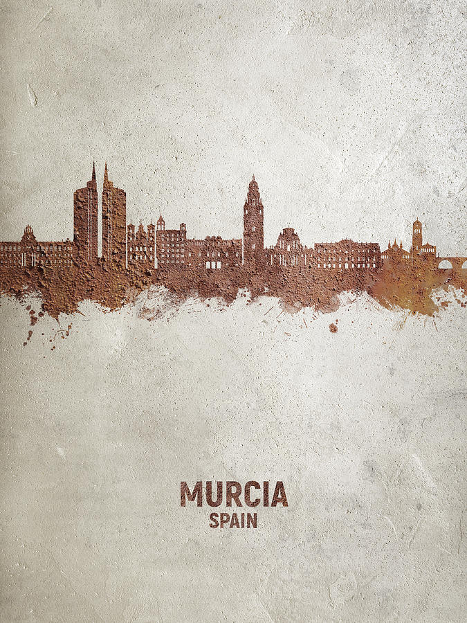 Murcia Spain Skyline #00 Digital Art by Michael Tompsett