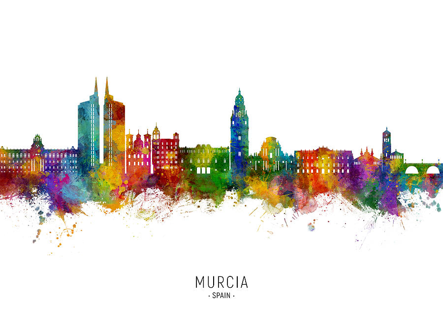 Murcia Spain Skyline #62 Digital Art by Michael Tompsett