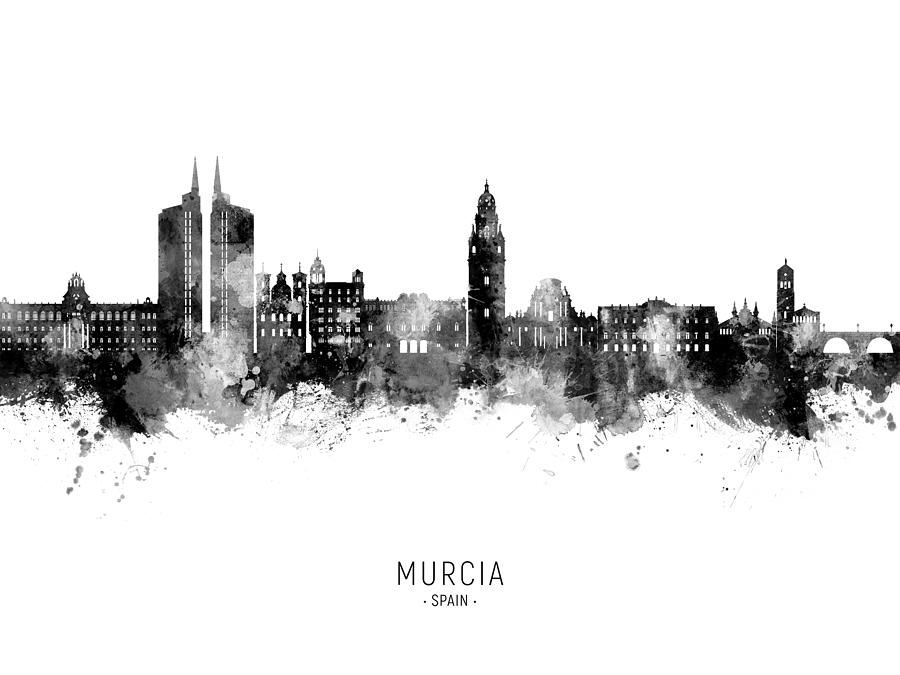 Murcia Spain Skyline #63 Digital Art by Michael Tompsett