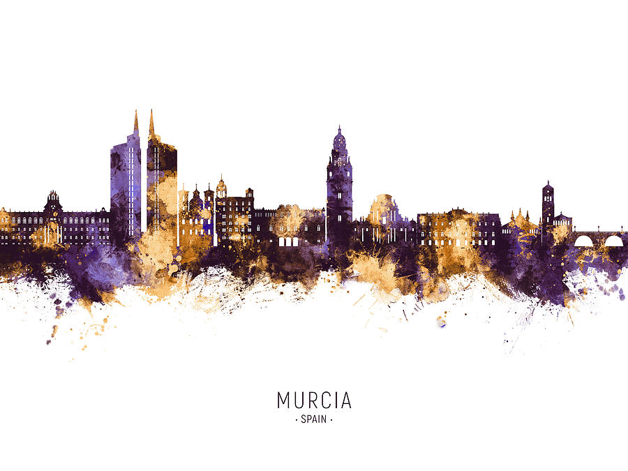 Murcia Spain Skyline #64 Digital Art by Michael Tompsett