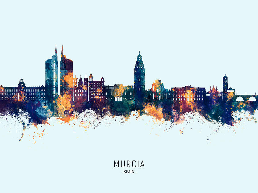 Murcia Spain Skyline #65 Digital Art by Michael Tompsett