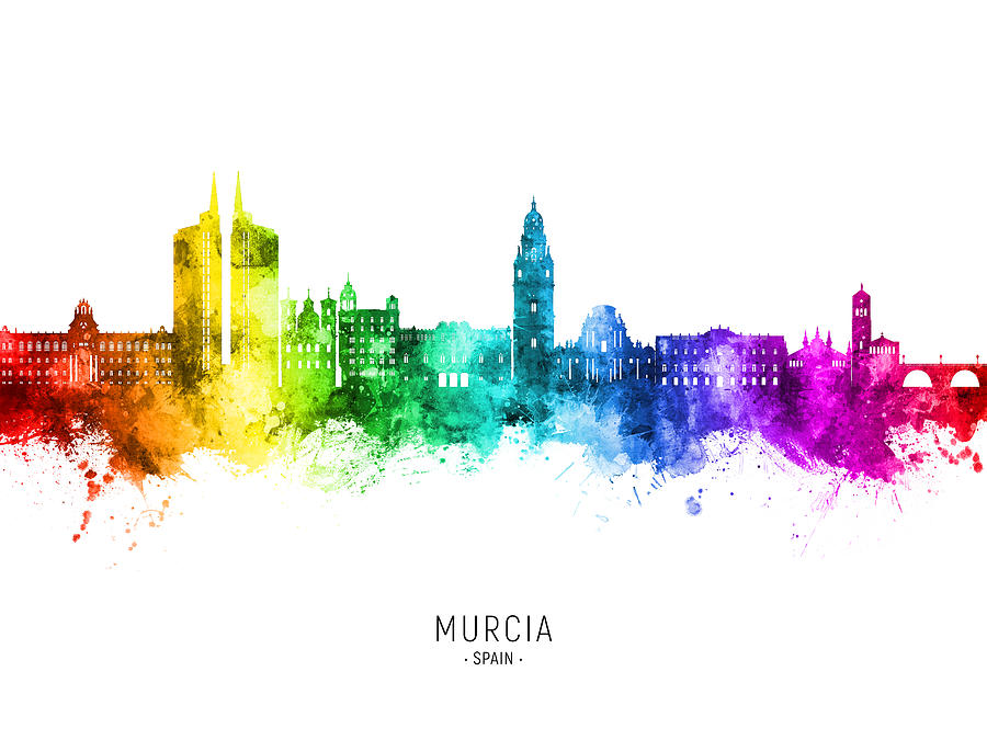 Murcia Spain Skyline #66 Digital Art by Michael Tompsett