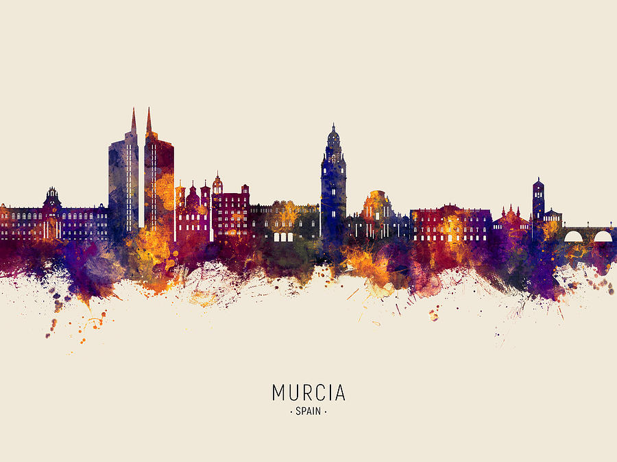 Murcia Spain Skyline #67 Digital Art by Michael Tompsett