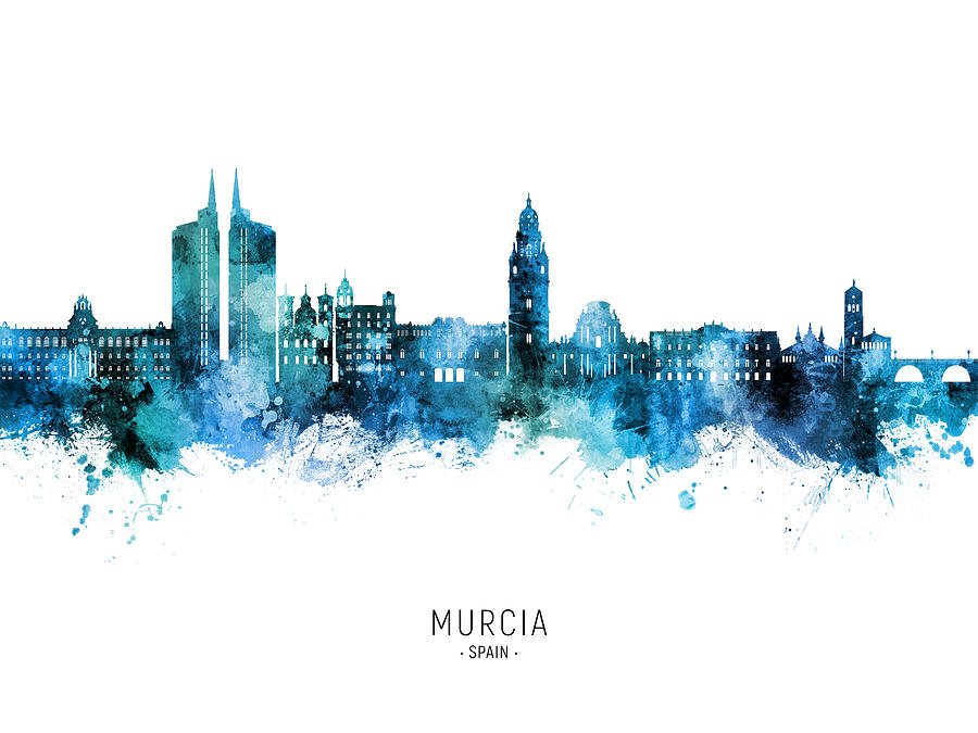 Murcia Spain Skyline #71 Digital Art by Michael Tompsett