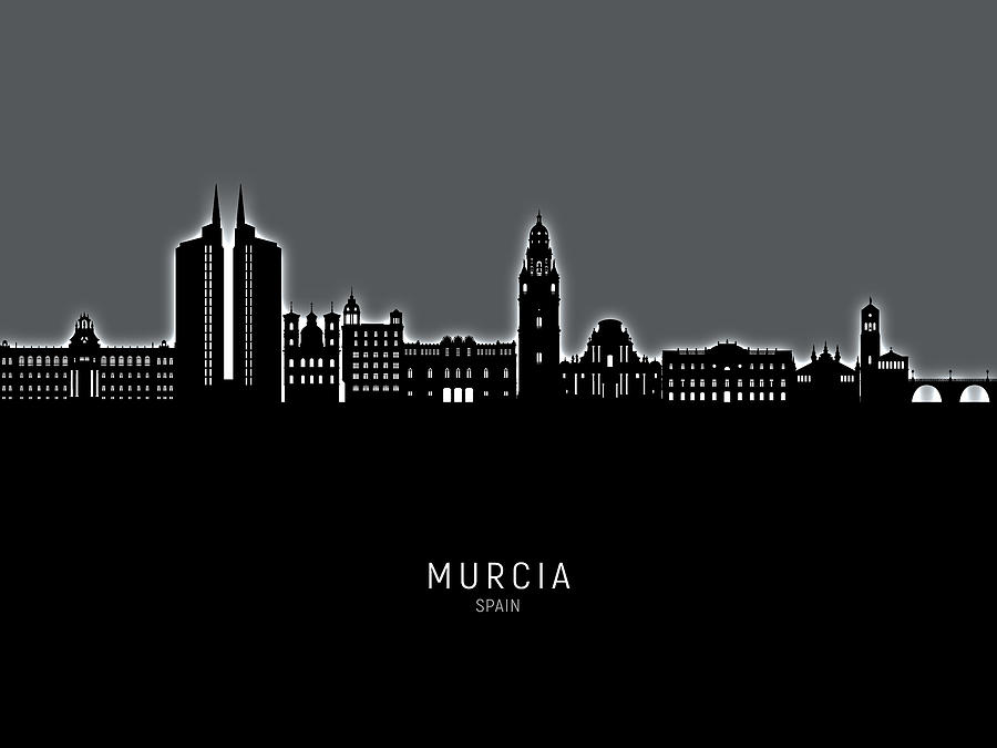 Murcia Spain Skyline #76 Digital Art by Michael Tompsett