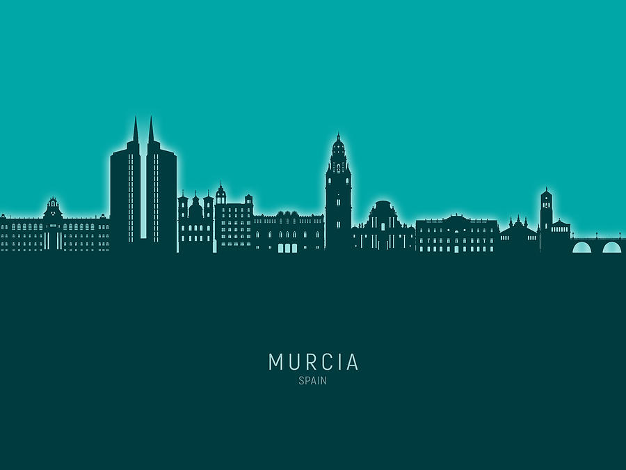 Murcia Spain Skyline #77 Digital Art by Michael Tompsett
