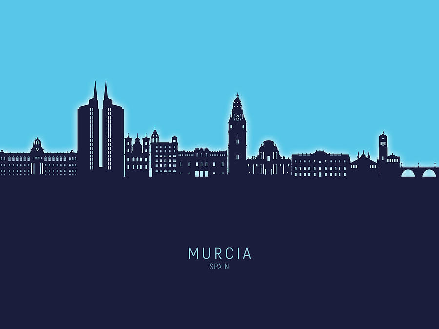 Murcia Spain Skyline #78 Digital Art by Michael Tompsett
