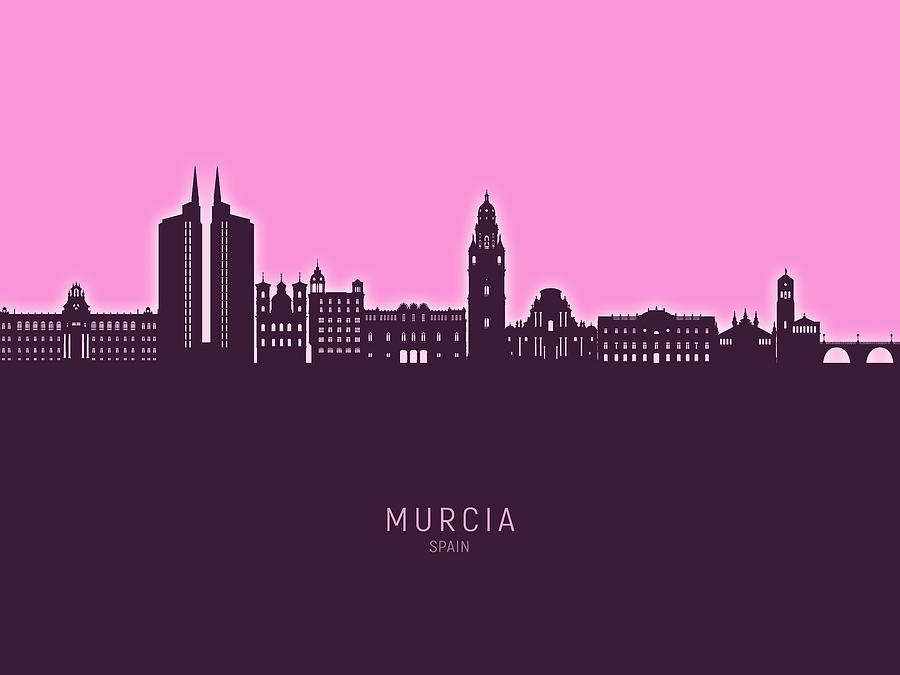 Murcia Spain Skyline #80 Digital Art by Michael Tompsett