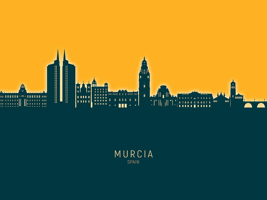 Murcia Spain Skyline #82 Digital Art by Michael Tompsett
