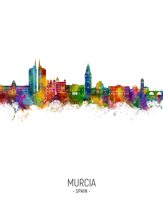 Murcia Spain Skyline #84 Digital Art by Michael Tompsett