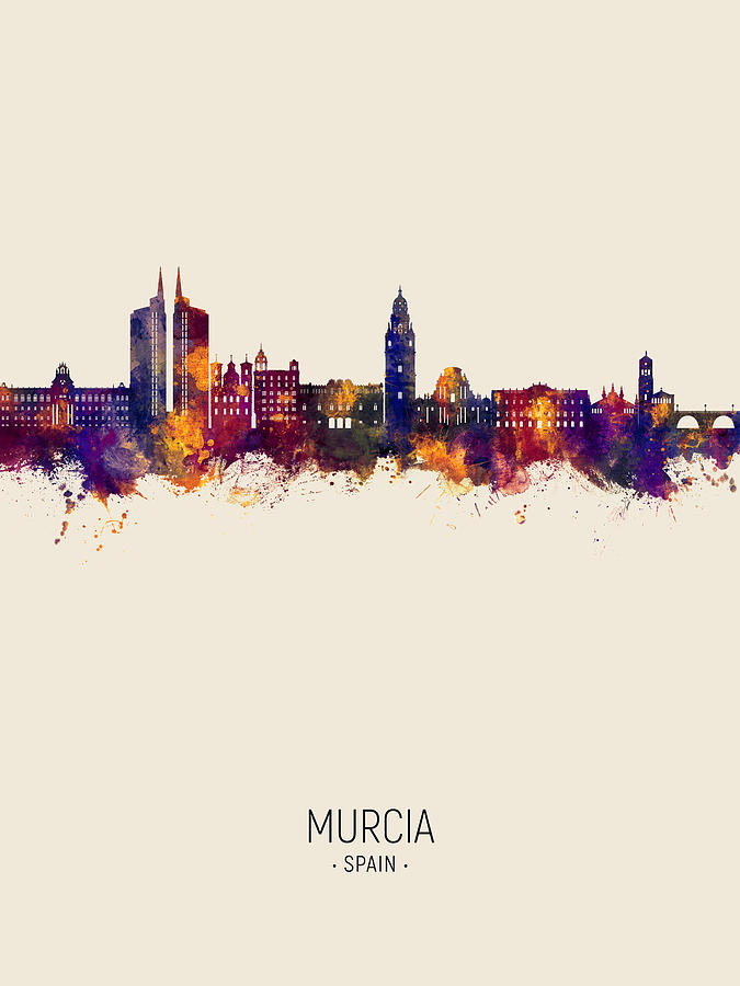 Murcia Spain Skyline #85 Digital Art by Michael Tompsett