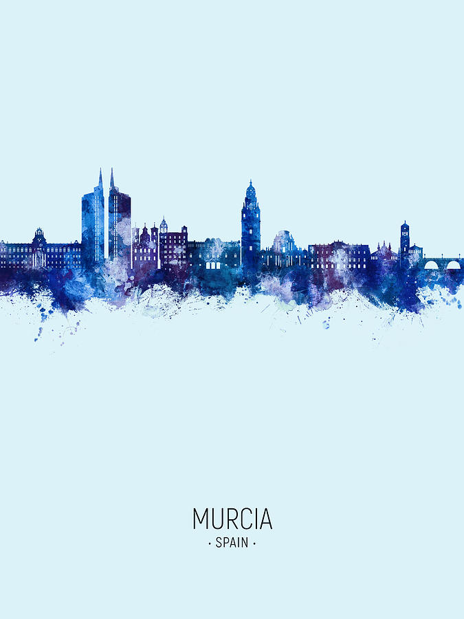 Murcia Spain Skyline #86 Digital Art by Michael Tompsett