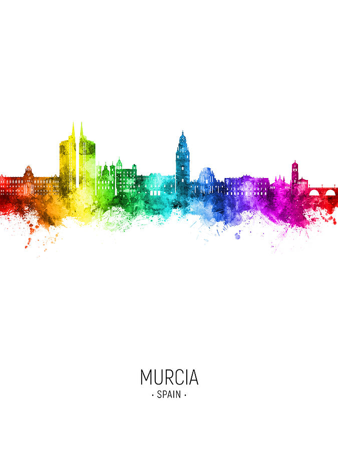 Murcia Spain Skyline #87 Digital Art by Michael Tompsett