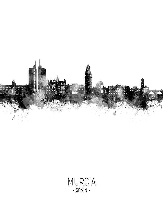 Murcia Spain Skyline #88 Digital Art by Michael Tompsett