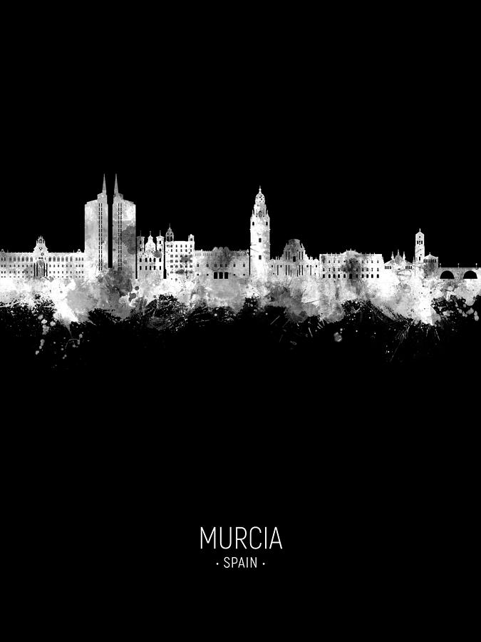 Murcia Spain Skyline #89 Digital Art by Michael Tompsett