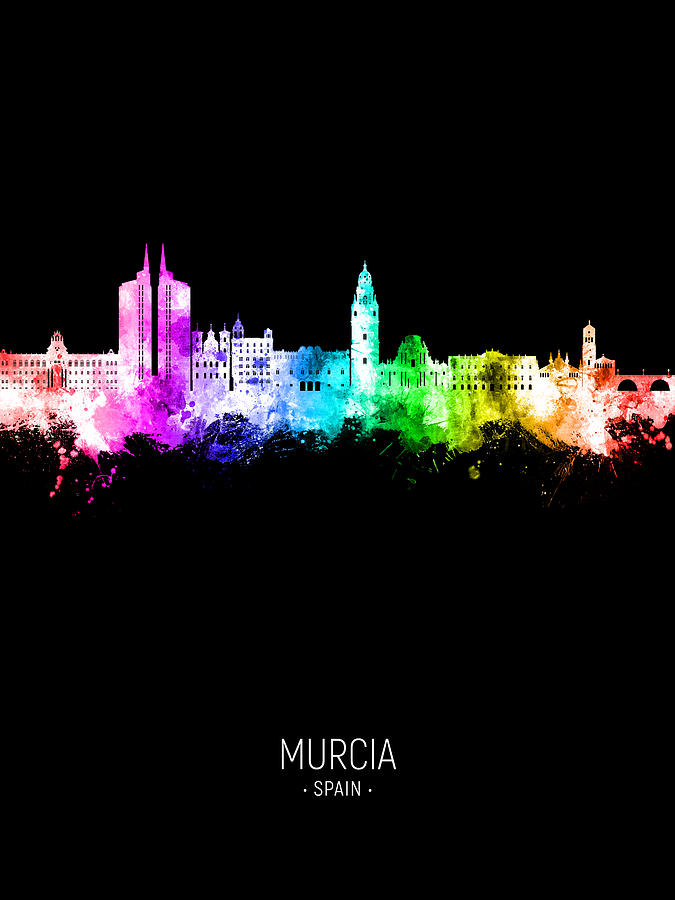 Murcia Spain Skyline #90 Digital Art by Michael Tompsett