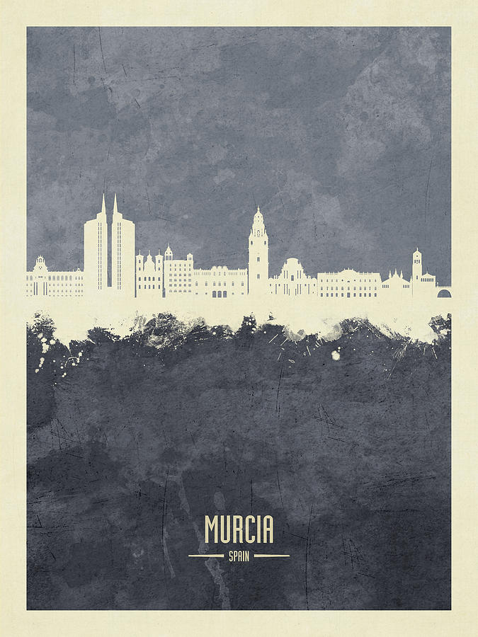 Murcia Spain Skyline #94 Digital Art by Michael Tompsett