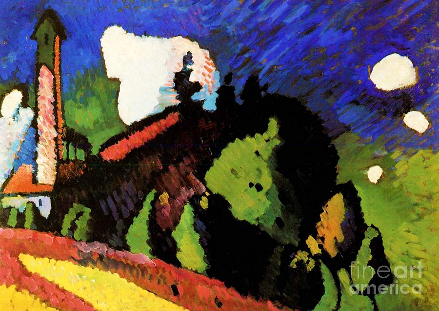 Murnau, Landscape with a Tower 1908 Painting by Wassily Kandinsky