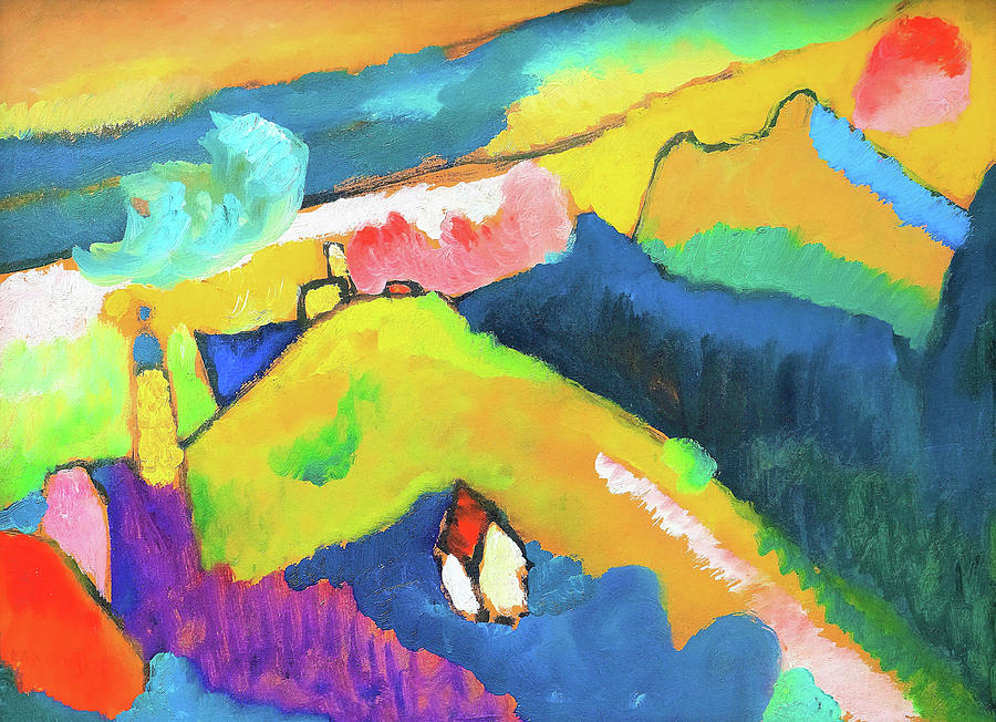 Murnau Mountain Landscape with Church - Digital Remastered Edition Painting by Wassily Kandinsky
