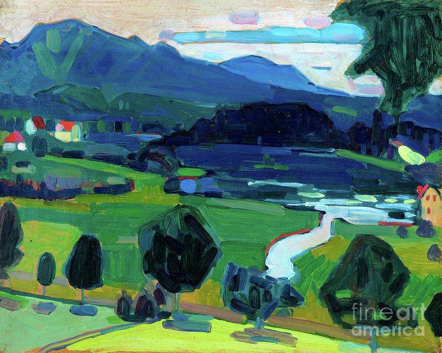 Murnau, View over the Staffelsee, summer 1908 Painting by Wassily Kandinsky