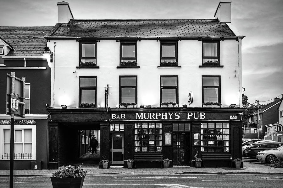 Murphys Pub Dingle Ireland in Black and White Photograph by Debra and Dave Vanderlaan