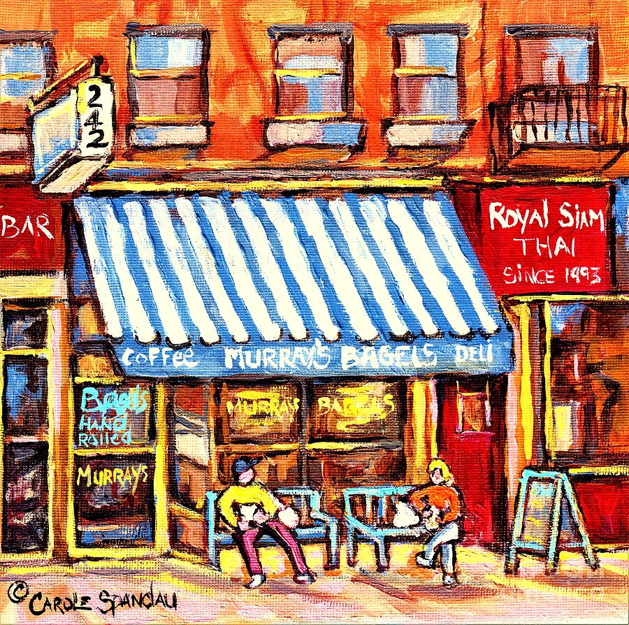 Murrays Bagels Greenwich Village C Spandau Paints Best Restaurant Diners New York City American Art Painting by Carole Spandau