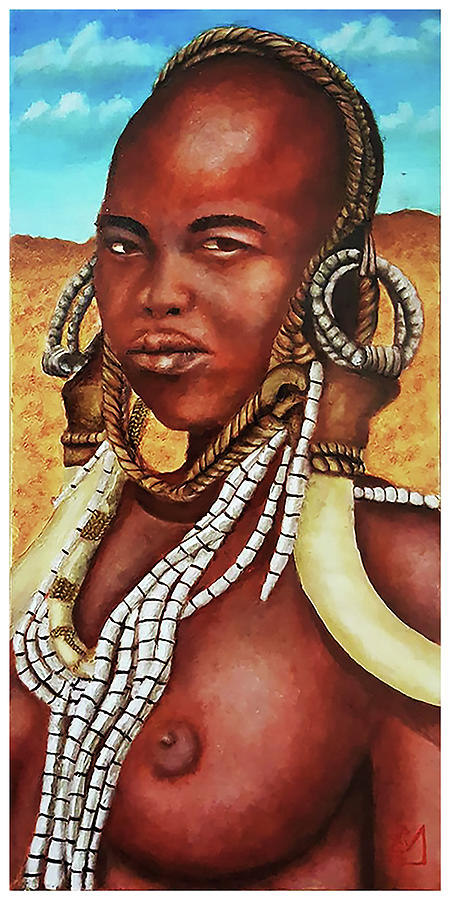 Mursi Lady Painting by Rodney D Butler