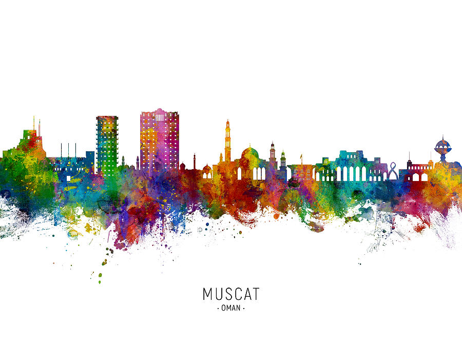 Muscat Oman Skyline #13 Digital Art by Michael Tompsett