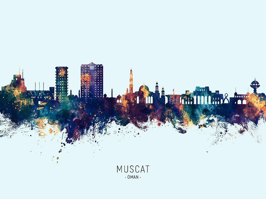 Muscat Oman Skyline #16 Digital Art by Michael Tompsett