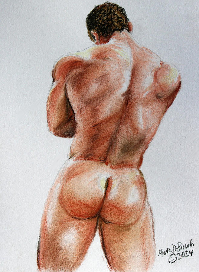 Muscle Butt Drawing by Marc DeBauch
