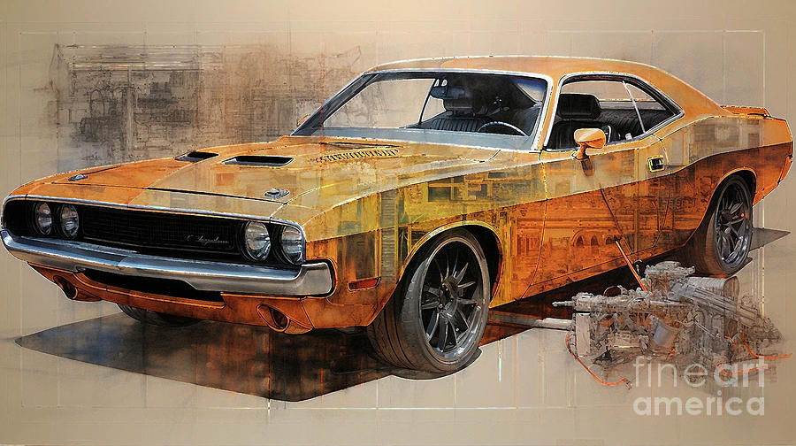 Muscle Car 1136 Dodge Chargerchallenger Supercar Drawing