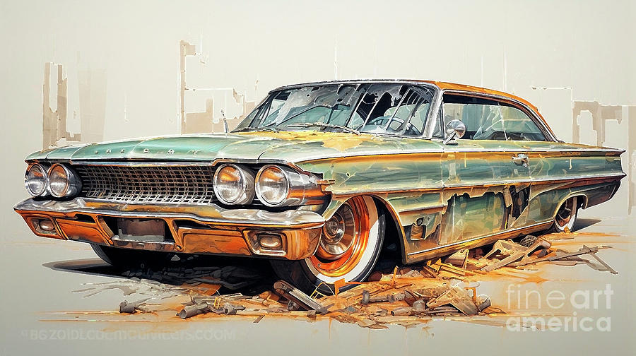 Muscle Car 1182 Ford Galaxie 500 supercar Drawing by Clark Leffler ...