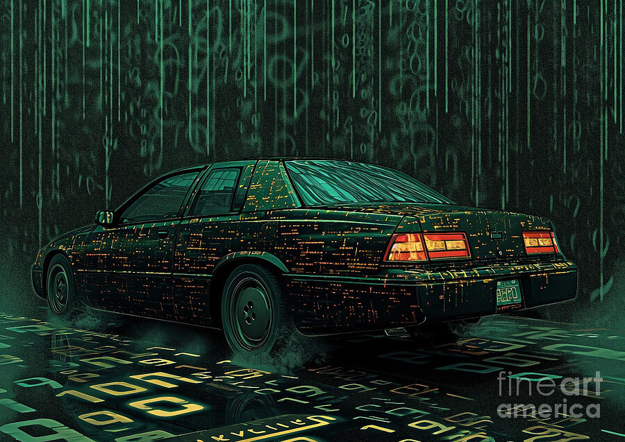 Car Painting - Muscle car binary code Chevrolet Lumina Z34 by Lowell Harann