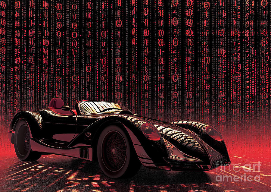 Vintage Car Painting - Muscle car binary code Plymouth Prowler by Lowell Harann