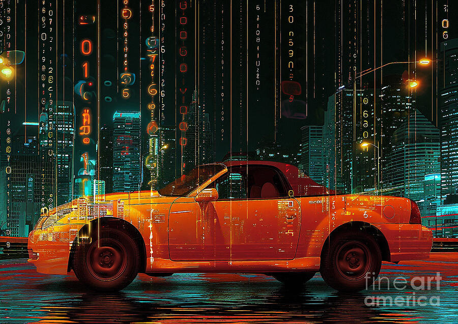 Skyscraper Painting - Muscle car Chevrolet SSR by Lowell Harann