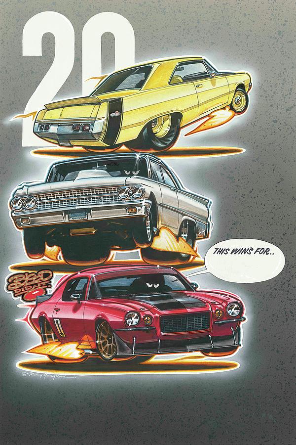 Muscle Car Nationals Painting by Kenny Youngblood
