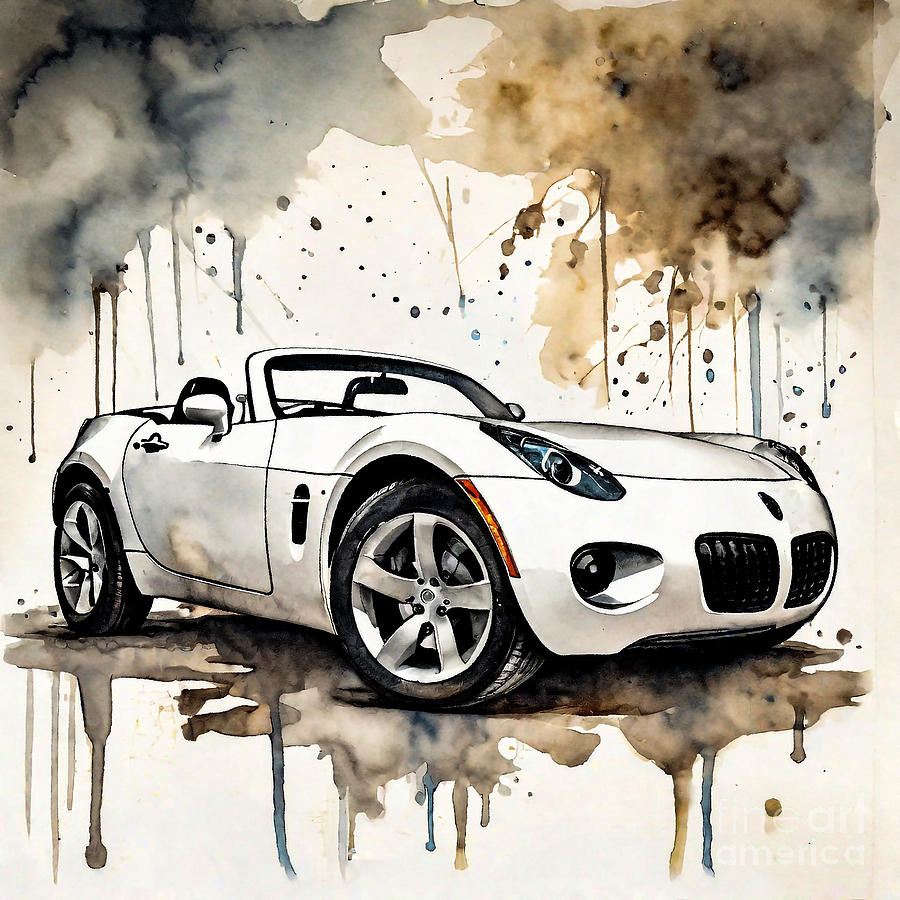 Muscle car Pontiac Solstice ink 486 Digital Art by Clark Leffler - Fine ...