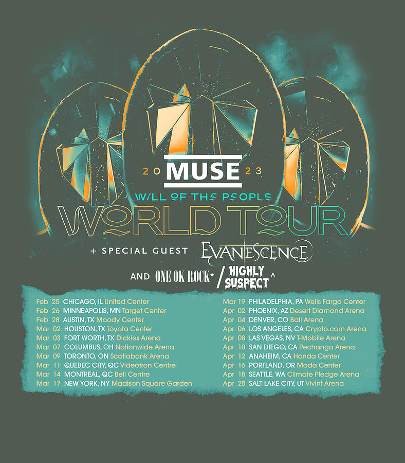Muse and Evanescence Teaming Up For North American Tour 2023 back