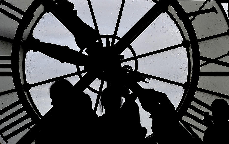 Musee dOrsay Big Clock and the People Photograph by Nadalyn Larsen