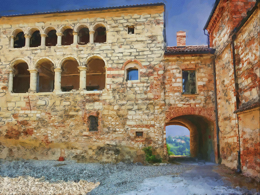 Wine Photograph - Museo pietra da cantone watercolor by Guido Strambio
