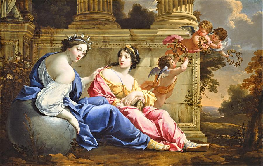 Muses Urania And Calliope Painting