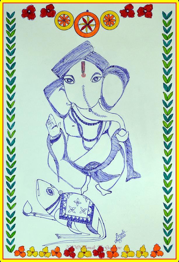 Mushakavahana  Drawing by Sonali Gangane