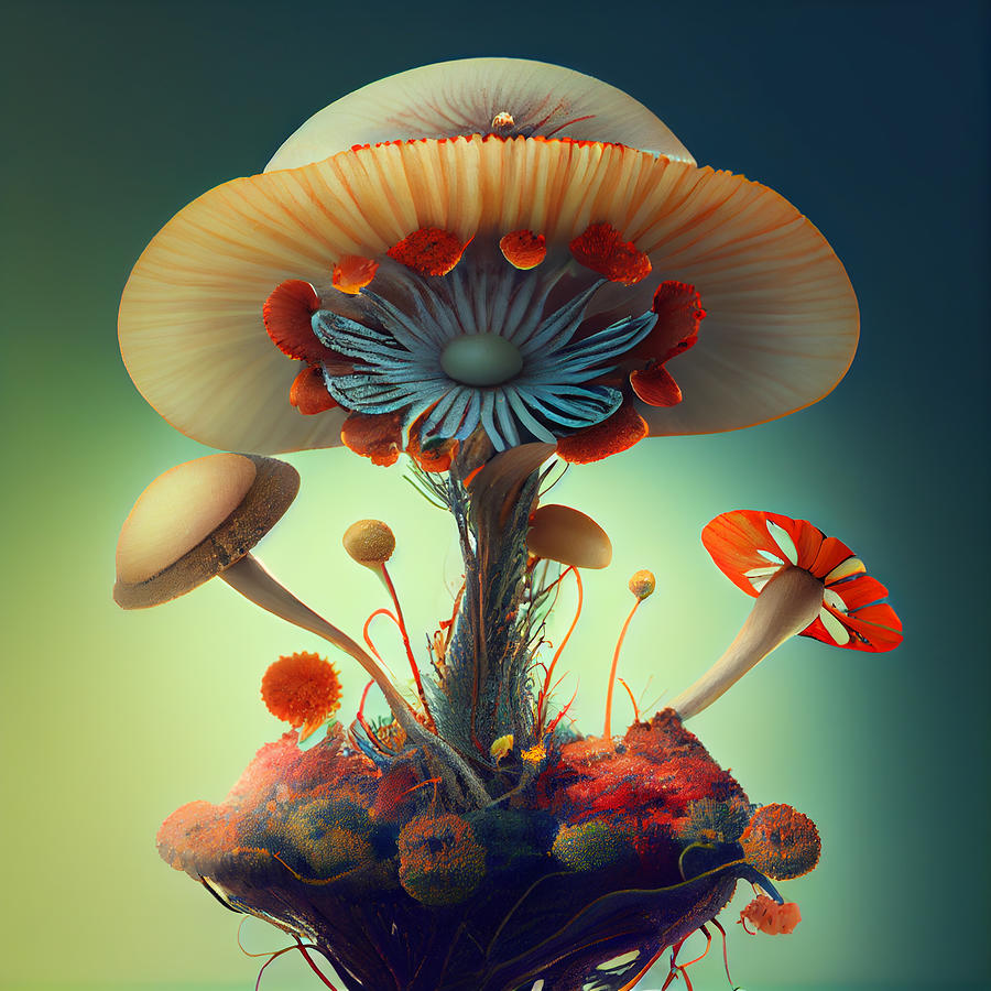 Mushroom Art Print 3 Digital Art by DiginYall Fine Art America