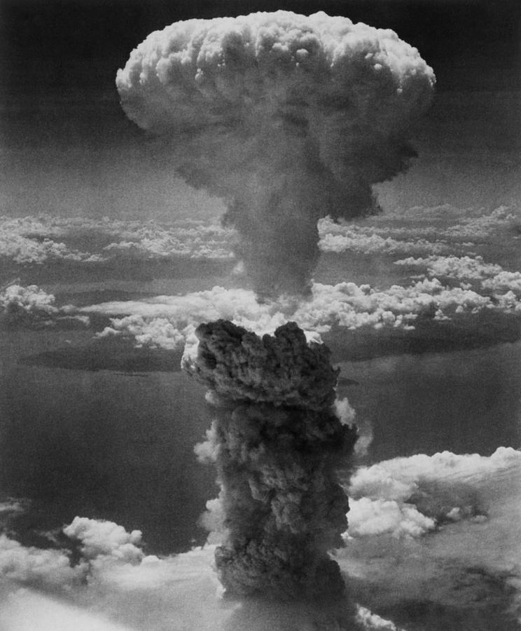 Atomic Bomb Photograph - Mushroom Cloud Over Nagasaki  by War Is Hell Store