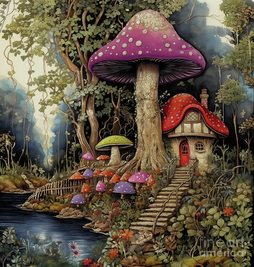 Mushroom Cottage Digital Art by Sasha - Fine Art America